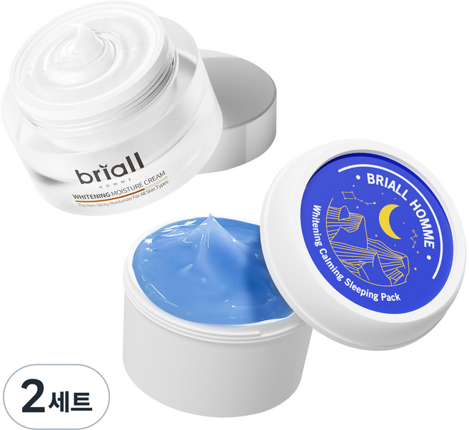 브리올옴므 미백기능성 각질관리 수분크림 100ml + 슬리핑팩 50ml, 2세트