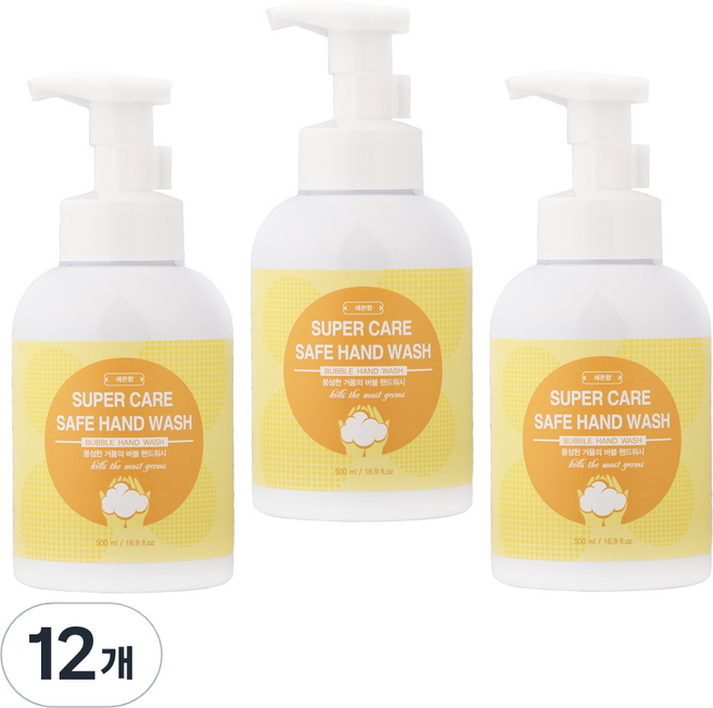 슈퍼케어 세이프 핸드워시 레몬향, 500ml, 12개