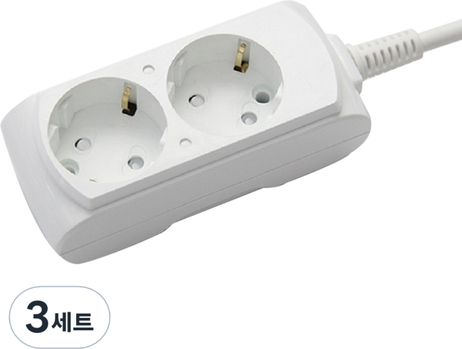 거성산업 접지형 6호 멀티탭 2구 + 안전커버 2p, 단일색상(멀티탭), 랜덤발송(안전커버), 3세트, 6m