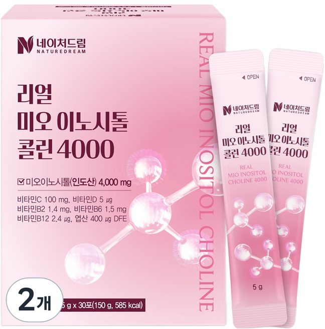 NATUREDREAM Real Mio 肌醇膽鹼 4000 30入, 2個, 150g