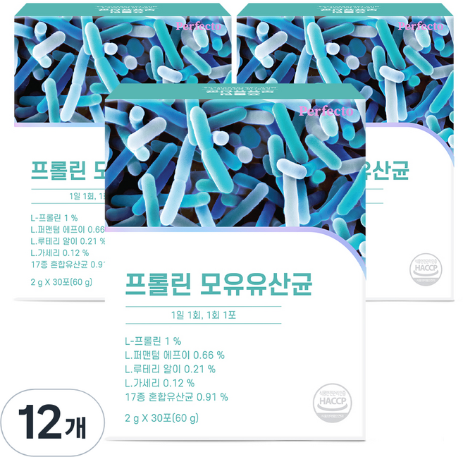 퍼펙토 프롤린 모유유산균, 60g, 12개