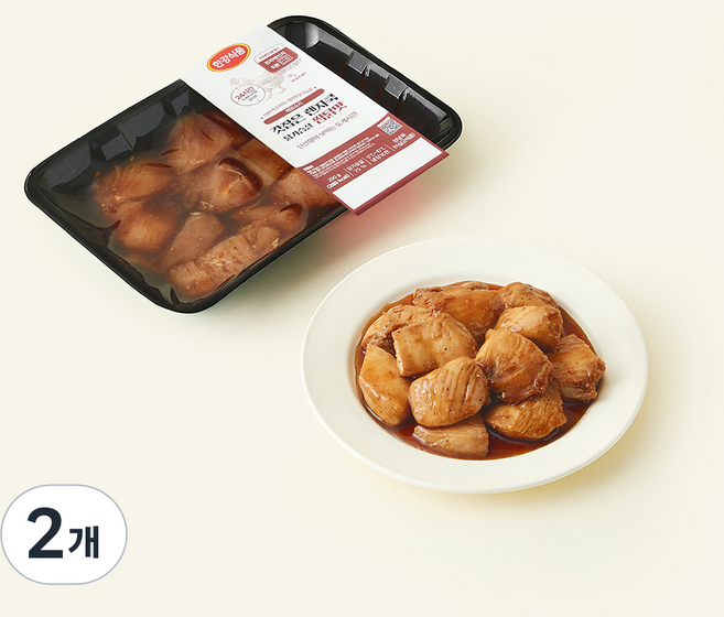 한강씨엠 갓잡은 렌지쿡 닭가슴살 찜닭맛, 2개, 250g