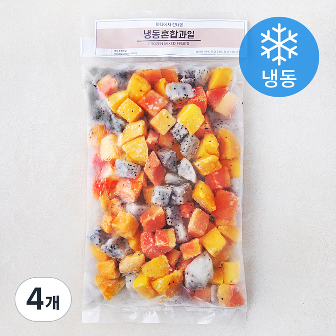 냉동 혼합과일 (냉동), 4개, 1kg