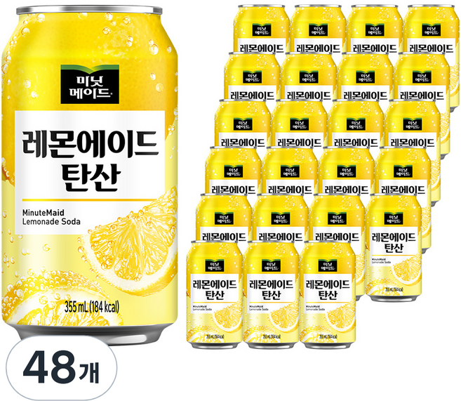 미닛메이드 레몬에이드 탄산음료, 355ml, 48개