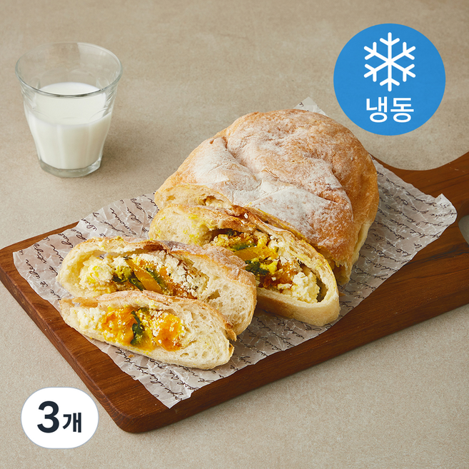 듬뿍 단호박 치아바타 (냉동), 280g, 3개, 1개입