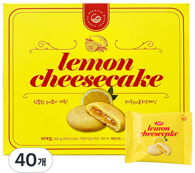 청우식품 제주 레몬 치즈 케익, 200g, 4개