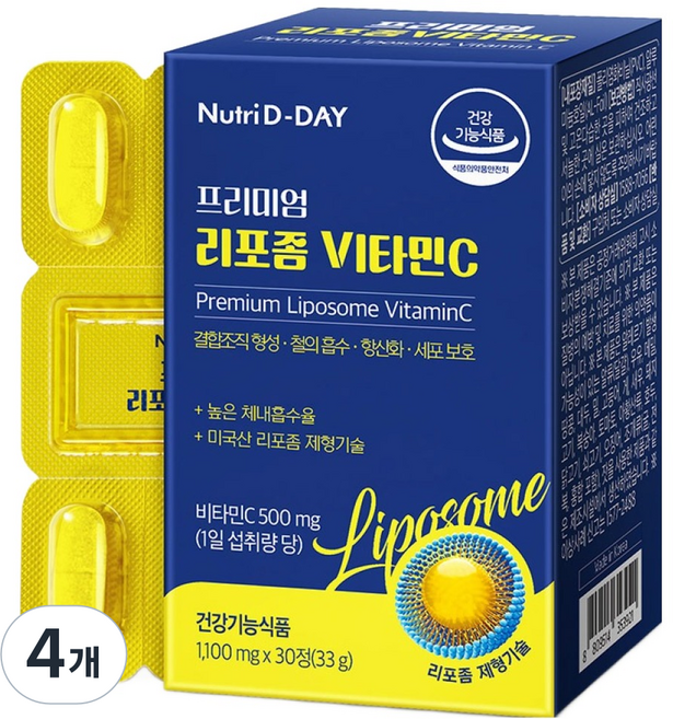 뉴트리디데이 프리미엄 리포좀 비타민C, 30정, 4개