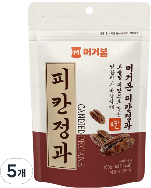 머거본 피칸정과, 100g, 5개