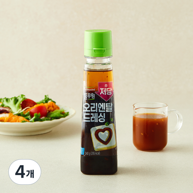 풀무원 저당 오리엔탈 드레싱, 240g, 4개
