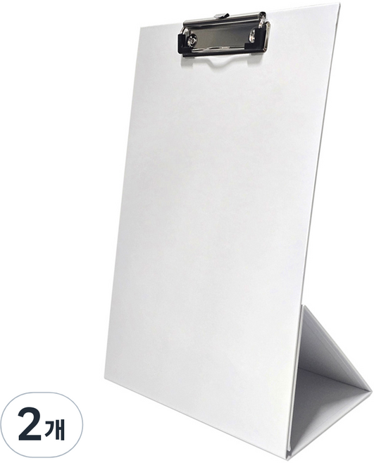 더이안 세워지는 스탠딩 클립보드 세로형, 화이트, 2개, A4