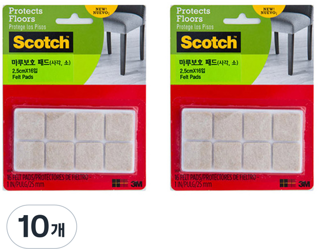 3M Scotch 方形小型地板保護墊 16入, 10個