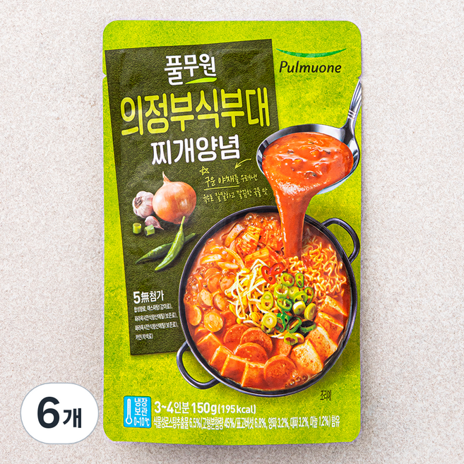 풀무원 의정부식부대 찌개양념, 150g, 6개