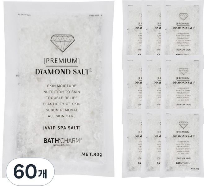BATH'CHARM 鑽石鹽 白色, 60個, 80g