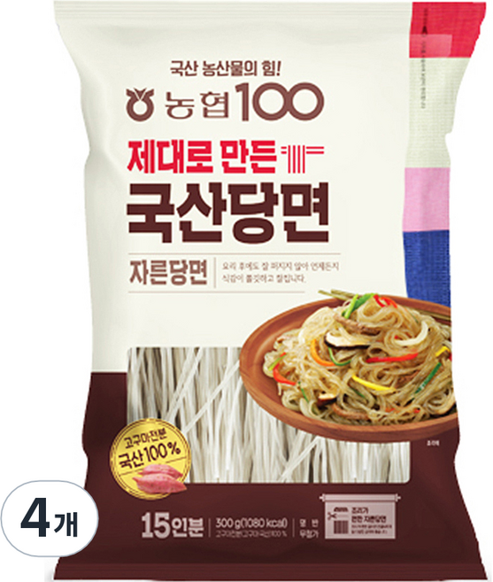 농협100 제대로 만든 자른당면, 300g, 4개