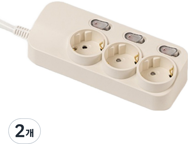 터논 밀크탭 멀티탭 3구, 2.5m, 밀크티, 2개
