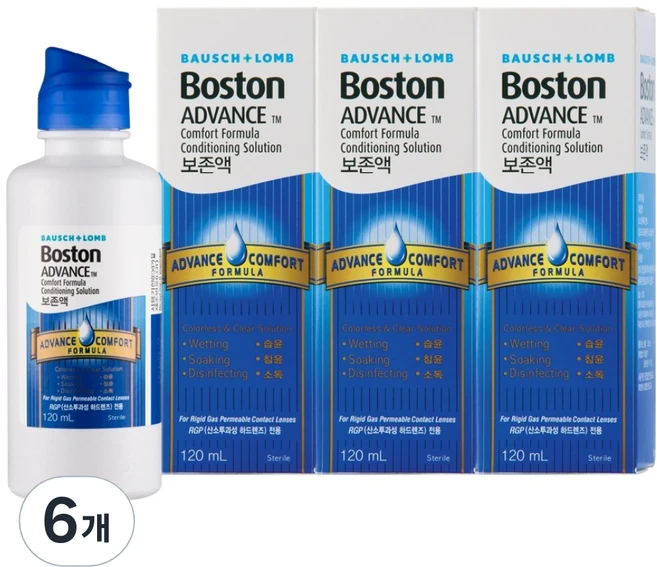 보스톤 바슈롬 어드밴스 렌즈 보존액, 120ml, 6개 - 쿠팡