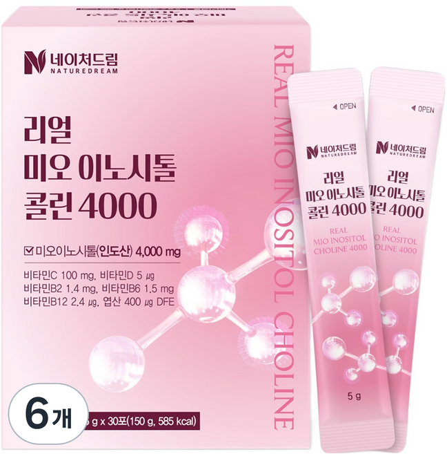 NATUREDREAM Real Mio 肌醇膽鹼 4000 30入, 6個, 150g
