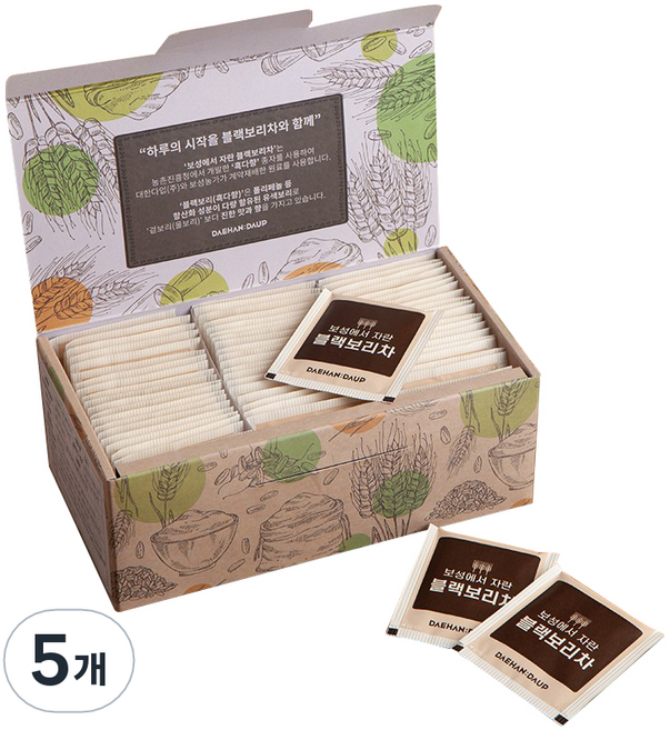 대한다업 보성에서 자란 블랙 보리차, 1.5g, 60개입, 5개
