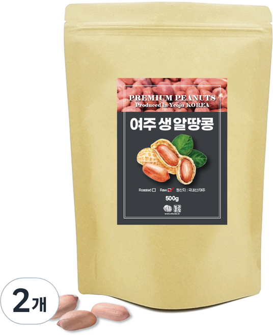 Nuts Factory 生花生仁, 500g, 2包