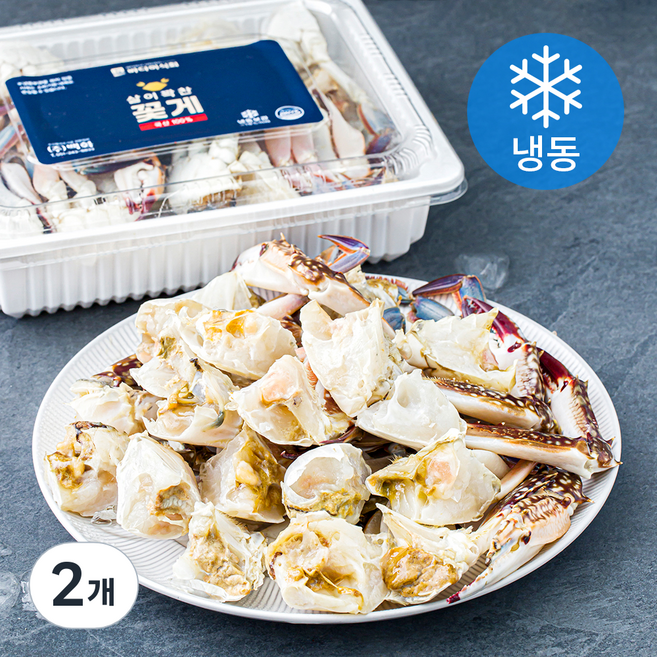 바다미식회 살이꽉찬 국내산 손질꽃게 4절 (냉동), 850g, 2개