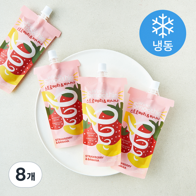 잠바 스트로베리 & 바나나 스무디 (냉동), 100g, 8개