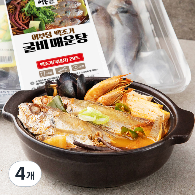 어부담 백조기 굴비매운탕 밀키트 3~4인분, 1kg, 4개
