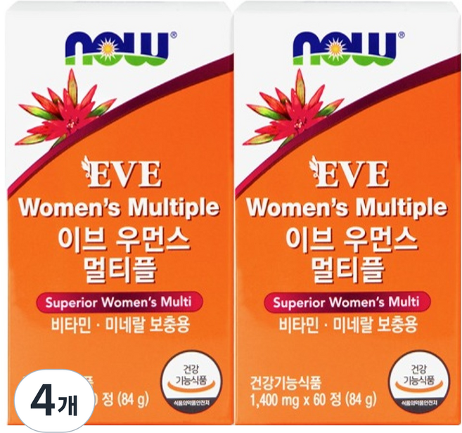 NOW Foods Eve 女性綜合維他命 84g, 4個, 60錠