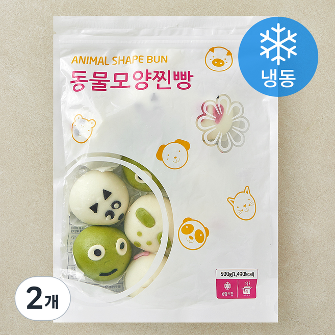 랜시 동물모양 찐빵 (냉동), 25g, 2개, 20개입
