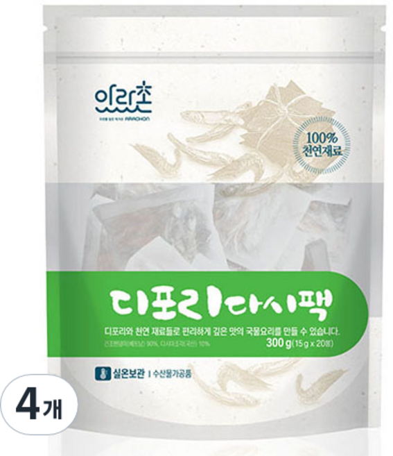 아라촌 디포리 다시팩 20p, 4개, 15g