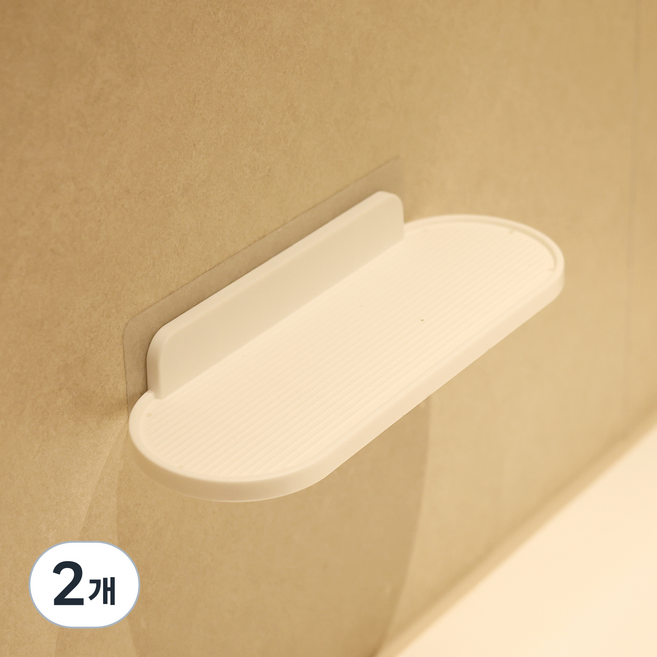 뉴앤룩 부착형 주방 욕실 미니선반 트레이, 화이트, 2개