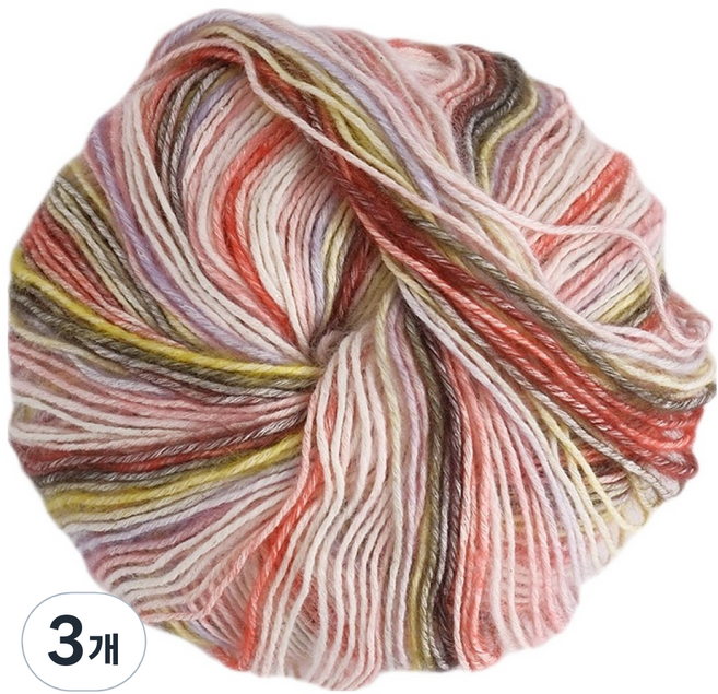 花朵棉質編織線, 3個, 06 紅卡其色