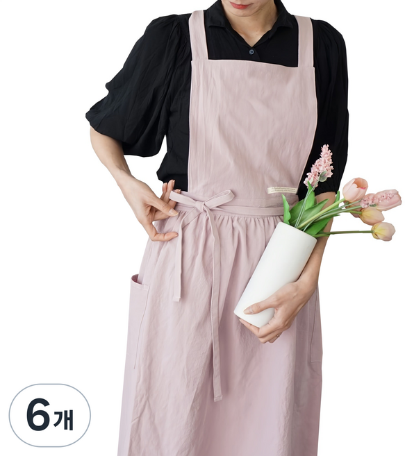 잇츠온 코튼 파스텔 원피스 앞치마, 핑크, 6개