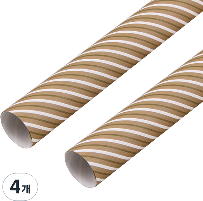 알로데 브라운 패턴 포장지 50 x 70 cm, NO.05 라인, 4개