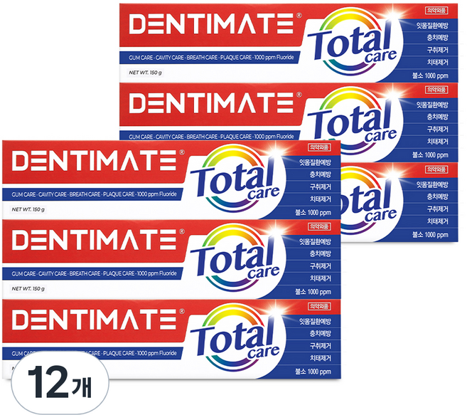 크리오 덴티메이트 뉴토탈케어 치약, 150g, 12개