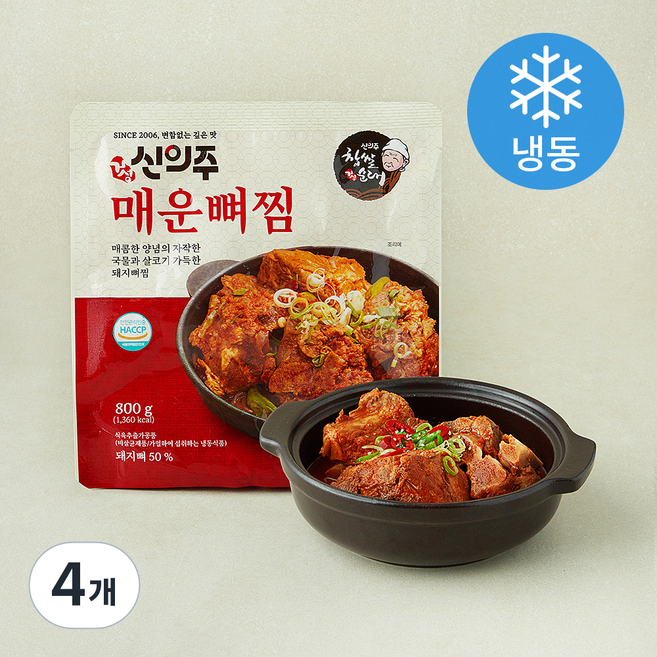 신의주찹쌀순대 신의주 매운뼈찜 (냉동), 800g, 4개