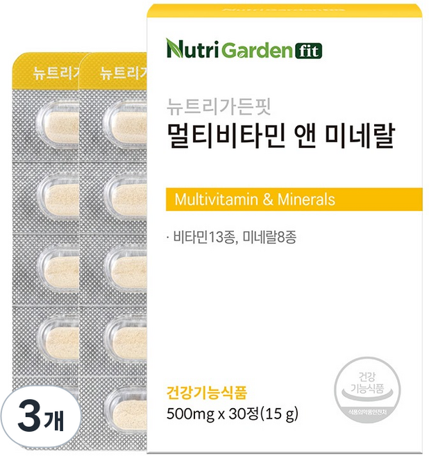 Nutrigarden Fit 綜合維他命與礦物質 15g, 3個, 30錠