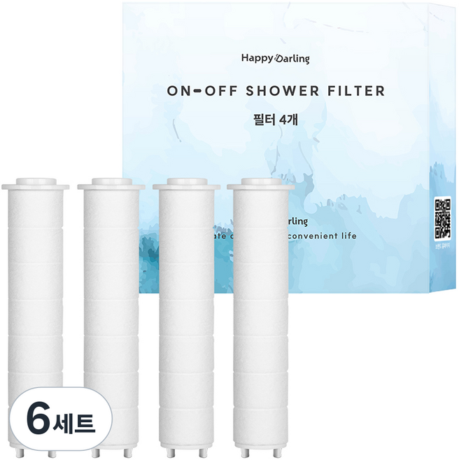 해피달링 온오프 샤워기 리필 필터 4p, 6세트, 무향