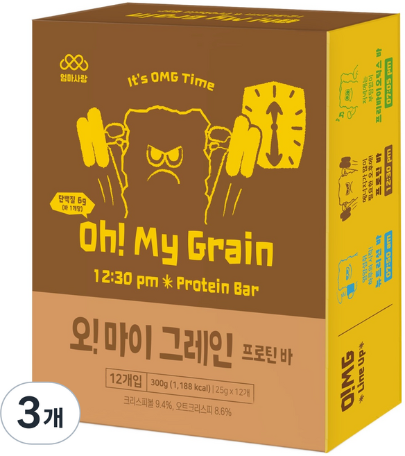 엄마사랑 오!마이그레인 프로틴바, 300g, 3개