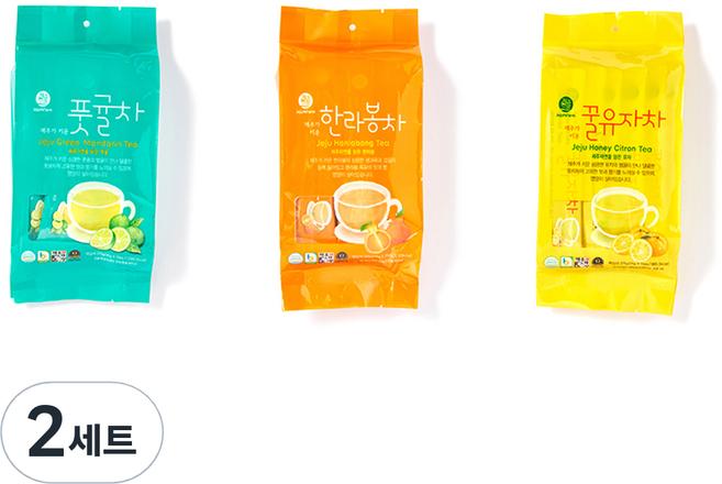 제주앤팜 액상스틱 3종 세트, 풋귤차 15p + 한라봉차 15p + 꿀유자차 15p, 2세트