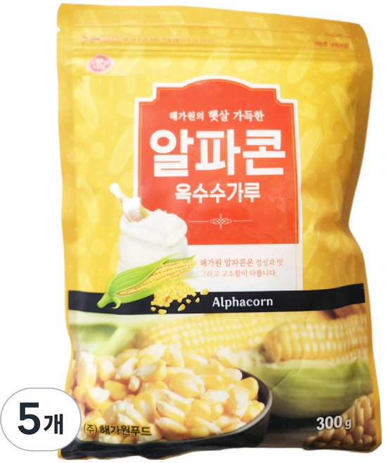 햇살나래 알파콘 옥수수가루, 300g, 5개