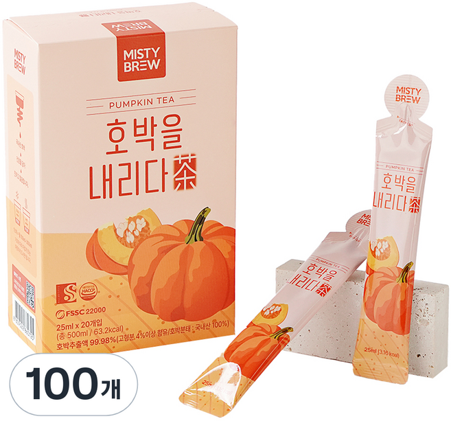 미스티브루 호박을 내리다 액상차 스틱, 25ml, 100개