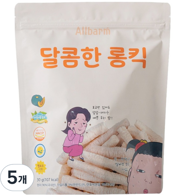 Allbarm 달콤한 롱킥, 단호박맛, 30g, 5개