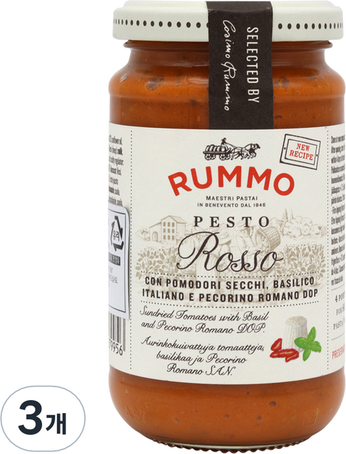 룸모 페스토 로쏘 파스타소스, 190g, 3개