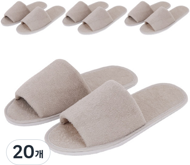 실내슬리퍼 타올천 C, 연회색, 20개