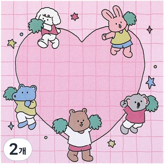 마이 버디 스티키 메모패드, 01 Pink, 50매, 2개