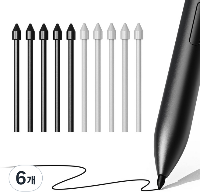 누아트 갤럭시탭 S펜 호환 교체형 펜촉 10p, 믹스, 6개