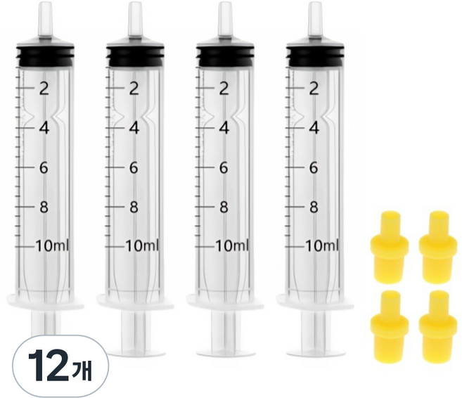 Daon Select 無限墨水 吸墨針筒 附黃色橡膠頭 10ml, 12個, 混合顏色
