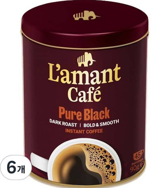 라만트 퓨어 블랙 커피 캔, 90g, 1개입, 6개