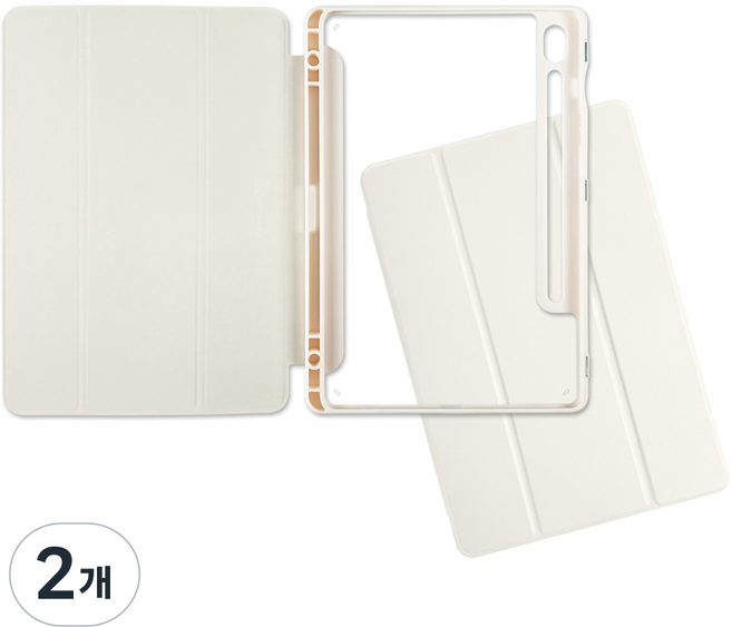 라이노핏 클리어쉴드 북커버 케이스, 아이보리, 2개