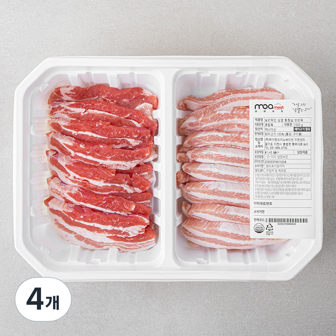 모아미트 보리먹인 삼겹 항정살 반반팩 (냉장), 1kg, 4개